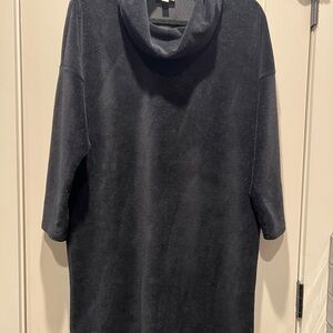 PureJill Cowlneck corded/velour dress. Black Size XL Petite EUC